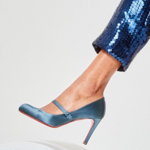 Christian Louboutin PUMPPIE WALLIS 85 Satin Mary Jane Heels Pumps Shoes - Picture 4 of 16